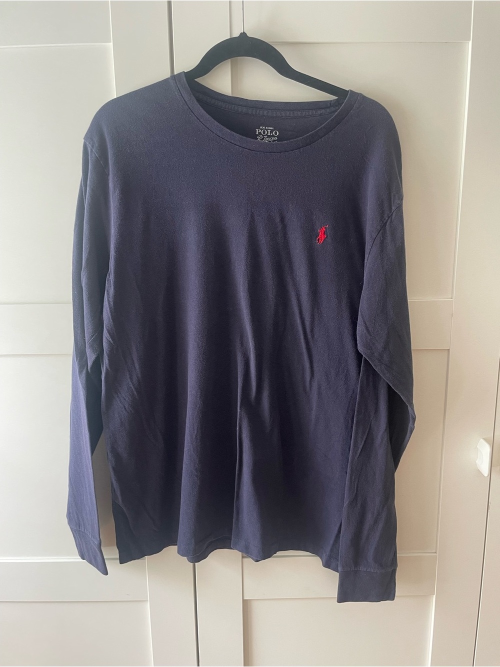 Polo by Ralph Lauren Long-Sleeve Crewneck Shirt - Navy with Red Pony